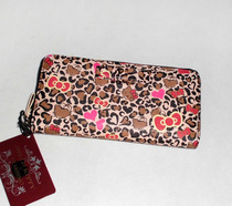 Japanese SanrioHello Kitty Dearisimo zipper long wallet silver bag (leopard print)