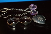 70 s old foreign trade 925 silver earrings jewelry three-piece set