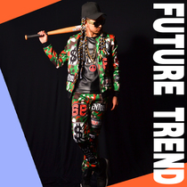 Exclusive ] Nightclub male singer DSDJ Right Zhilong GD camouflage hip hop baseball bar performance clothing accessories