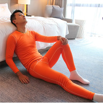Huajielong medium thick plus velvet tight warm set cotton Slim Plus velvet thermal underwear men
