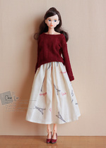 M-201802-57] Tower pattern long skirt FR Momoko OB small cloth doll
