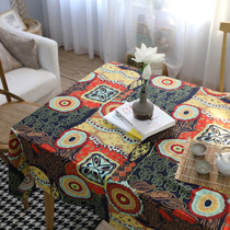 Bohemia Southeast Asian ethnic style thin cotton linen table cloth art wine coffee shop cover cloth tea table cloth