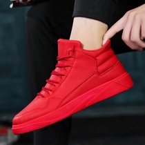 2021 new spring mens shoes black high-top boots board shoes Korean version of the trend casual wild trendy shoes summer net red