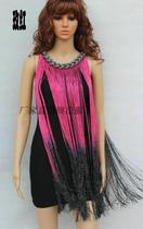 New heavy industry hollow necklace stage performance clothing sleeveless gradient long tassel modern dance vest skirt