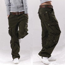 Genuine and mens overalls multi-pocket pants duo dai ku cotton sports trousers loose xi ha feng L