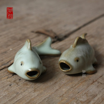 Tea pet ornaments tea play special kiln open carp carp Zodiac cow tea play Animal small tea pet boutique ornaments cattle