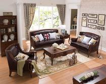 New American furniture American solid wood real leather sofa Jane American antique sofa 123 people place American real leather sofas