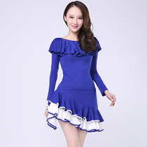 Square dance clothing long-sleeved suit summer new round-neck top dance suit Latin dance middle-aged practice suit womens skirt