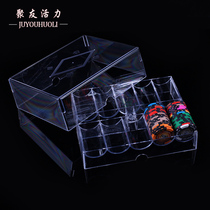 200 pieces transparent chip holder chip box Texas Holdem chip holder poker bit (can put 2 poker)