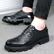 Inside Heightening Mens Shoes 8cm Business Positive Dress Leather Shoes Man Lace Thick Bottom Trendy Men Heightening 10cm Shoes Wedding Shoes