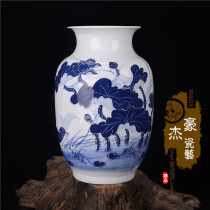Jingdezhen ceramic vase Pure hand-painted modern Chinese living room home new house decoration ornaments Flower arrangement gifts
