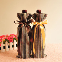 Bottle Set Red Wine Set Bottle Clothes Linen Linen Striped Chinese Home Blind Tasting Bag