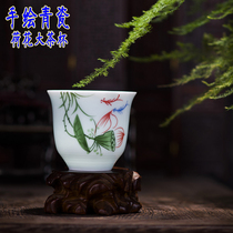 Celadon tea cup tea set large large capacity hand-painted Lotus Cup Tea Cup Tea Cup Jingdezhen system