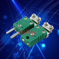 Green European standard K-type thermocouple plug socket connector Instrument connector Metal crimp clamp Male and female connector