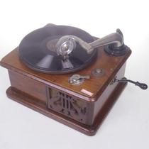 The fine new Western antique hand rocking phonograph sound of the loud and wide 78 turning machine color well