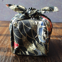 Cotton Japanese style and wind LV blue sea wave gilded carp black handkerchief scarf wrap cloth gift cover