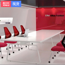 Xin Niou Shanghai office furniture white paint conference table Simple modern fashion creative meeting table