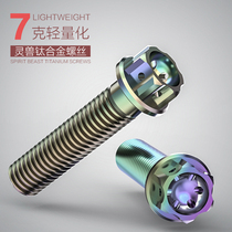 Ghost fire motorcycle accessories titanium alloy decoration modified electric car color universal outer hexagonal M8 shock absorption screws