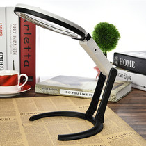 Handheld magnifying glass with light plug-in foldable desktop repair reading 6 to 10 times magnifying glass