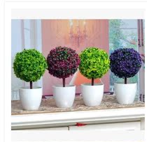 Simulation plant potted grass ball ornaments Cherry snowball fake flower cafe decoration Home TV cabinet decoration