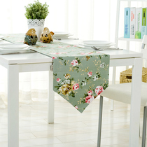 American pastoral Rose table flag fabric double-layer simple modern cotton and linen TV cabinet tea table bed flag tablecloth mat