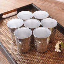 Metal Sculpture Flower Juice Cups Water Cups Living-room Tea Table Decoration No Cover Cup Restaurant Wine Glass Taysilver Dining Cup