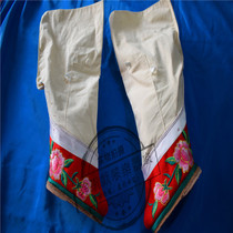 Opera Special Flower Denier Hard Stilts Shoes Stage Three Inch Golden Lotus Shoes Embroidered Stilts Laces Tie Legs