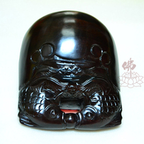 Boeng Cousins Booncelli Buddhist Supplies Taiwan Wood Fish Large Number 10 5 cm Black sandalwood Wooden Fish Sculpture cushion