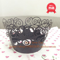 Baking Packaging Wave cupcake cupcake Edge Hollow Carving Pearl Paper Decorative Cup 50 Pack