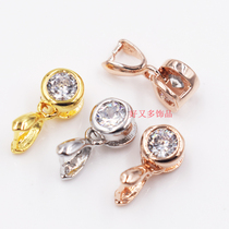 s925 silver drop buckle adhesive hook ring jade Jade Crystal agate melon seed clip amber beeswax buckle