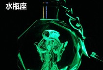 Aquarius 12 constellation key chain Saint clothing colorful crystal luminous myth keychain to send battery