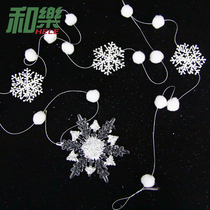Spring Festival snowflake pendant 1 8M acrylic snowflake sheet cotton ball decoration door curtain window pendant Supermarket shopping mall pendant