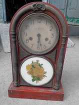 Republic of China old clock Old Clock old object wall clock copper edge yellow bright floor clock mechanical clock alarm clock collection