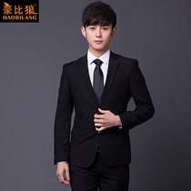 Spring and autumn suit mens top Youth suit mens British single Western jacket Korean slim business casual small suit men