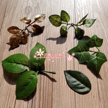 Garland material Forest department simulation leaves green leaves diy handmade accessories Flower sea world rose leaves for sale