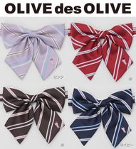 Japanese OLIVE des Striped bow tie collar flower kitten embroidered JK uniform