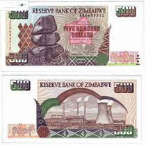 Foreign banknotes Zimbabwe RMB500  banknotes in the country