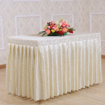 Custom hotel tablecloth Conference Wedding banquet Sign-in table buffet thickened jacquard table Skirt table Skirt table cover table set