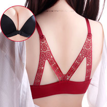 Japanese girl front button bra gathering front buckle sexy lingerie lace back small chest a Cup front buckle