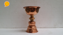 Buddhist supplies Buddha lamp tantric instruments Tibetan style Nepal pure copper lamp Cup exquisite ghee lamp lamp height 17CM