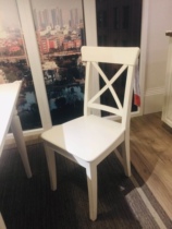 IKEA Ingfer chair antique white black solid wood professional IKEA domestic