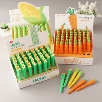 Creative rubber cartoon simulation carrot eraser cute cactus corn student prize Erasable Gel Pen New Year gift