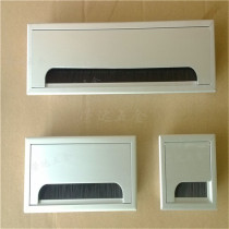 Aluminum alloy wire cassette brush wire box threading hole cover desk threading box rectangular 80 * 160mm