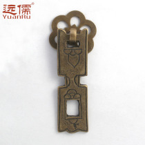 Yuanru bronze sculpture Chinese antique brass cabinet door handle drawer handle YRH1089 total length 8 7CM
