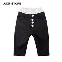 JUZI STORE Twill Dress Diagonal denim button adorned down with long pants neutral boy girl 1730401