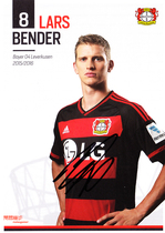 Germany international Ras Bender Leverkusen 2015-16 season autograph official card