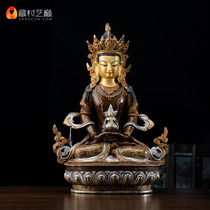 Nepalese handicraft handmade red copper gilded silver plated sculptures Changshou Buddha Mithong worshipped Buddha 1 ruler