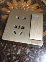 86 gold brushed switch socket open with five-hole socket surface-mounted gold switch full 88