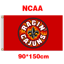 Louisiana Lafayette Ragin Cajuns Fire spicy Acadians NCAA Flag