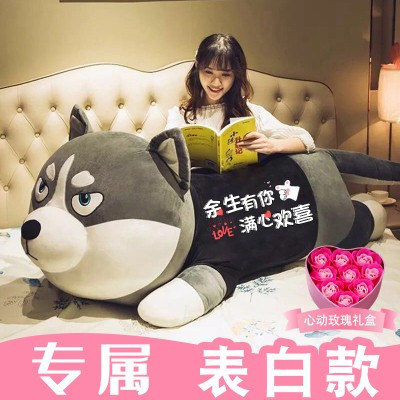 Husky plush toy Bear doll Pillow Girl sleeping ragdoll Cute doll large birthday gift